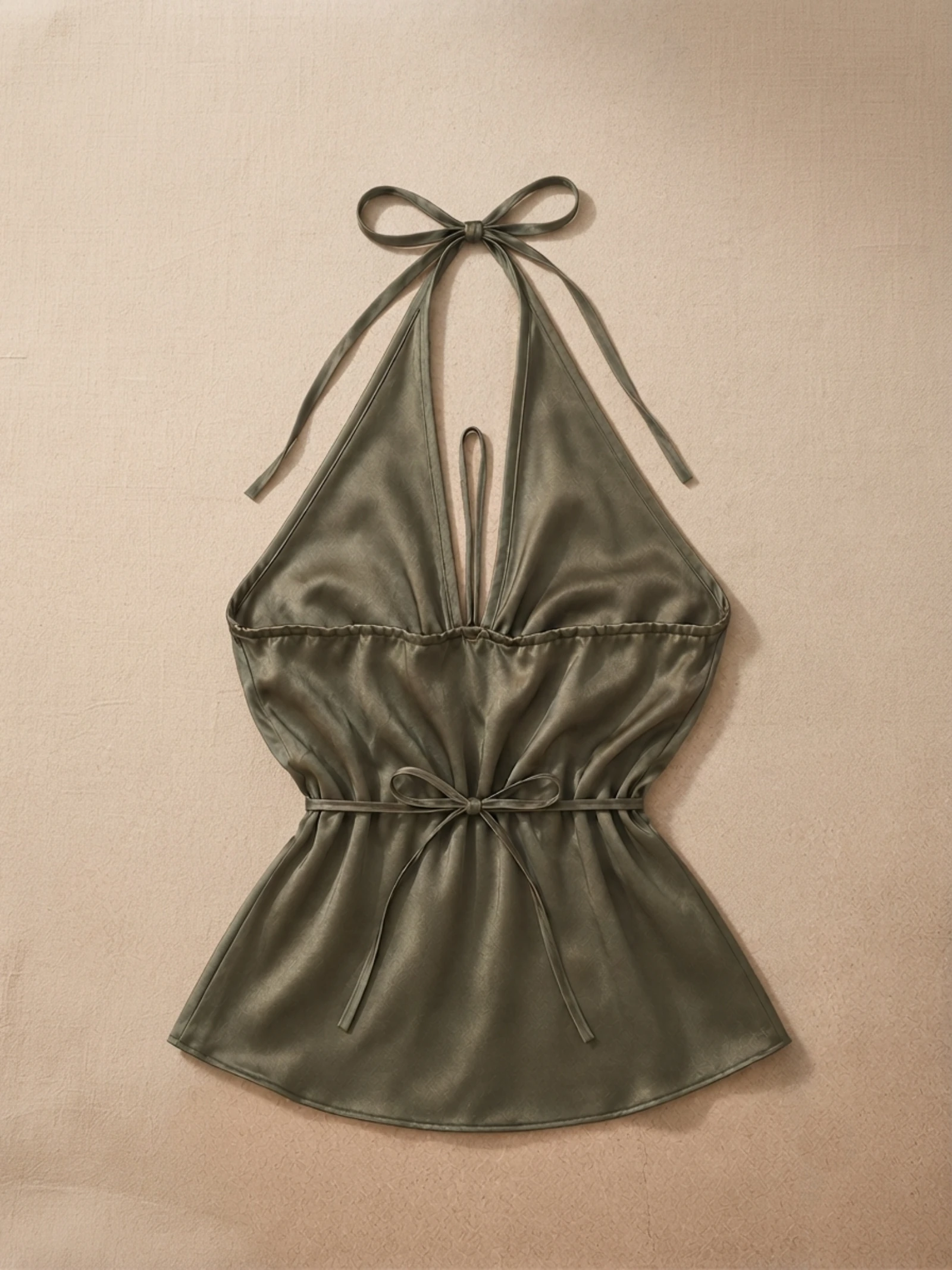 Top Halter de cetim vintage – photo 2